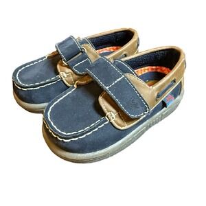 Red Goose Buster Brown Toddler Boys Navy‎ Brown Leather Boat Shoes Size 6 279501